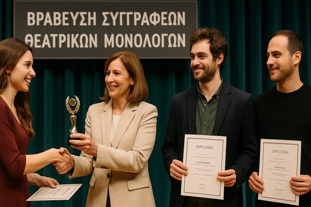 Αγρίνιο: Εκδήλωση απονομής βραβείων &amp; επαίνων στους διακριθέντες του 3ου Διαγωνισμού Συγγραφής Θεατρικού Μονολόγου έτους 2024 (Σαβ 26/4/2025 12:00 μ.)