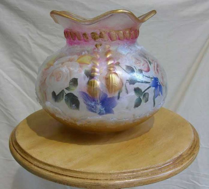 Δημιουργικό σεμινάριο ανάποδου ντεκουπάζ σε γυάλινο ανθοδοχείο στο Αγρίνιο (7/12/2016)