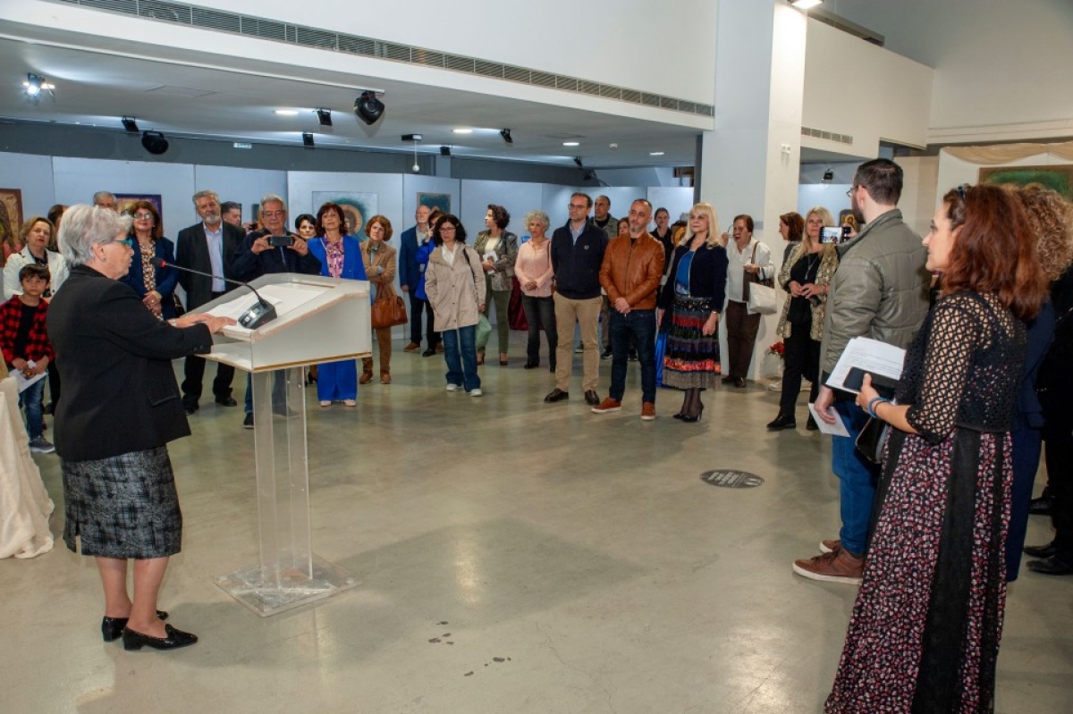 Εγκαινιάστηκε στην Παλαιά Δημοτική Αγορά Αγρινίου η έκθεση αγιογραφίας της Σπυριδούλας Τσιρώνη