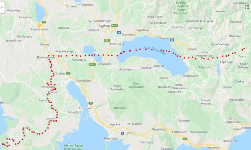 Τα Ελληνοοθωμανικά σύνορα του 1830 που άφηναν εκτός Αγρίνιο, Ξηρόμερο, Βάλτο.