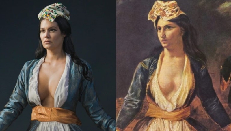 Η Μαρία Κορινθίου ποζάρει… ως Ελλάδα του Ντελακρουά