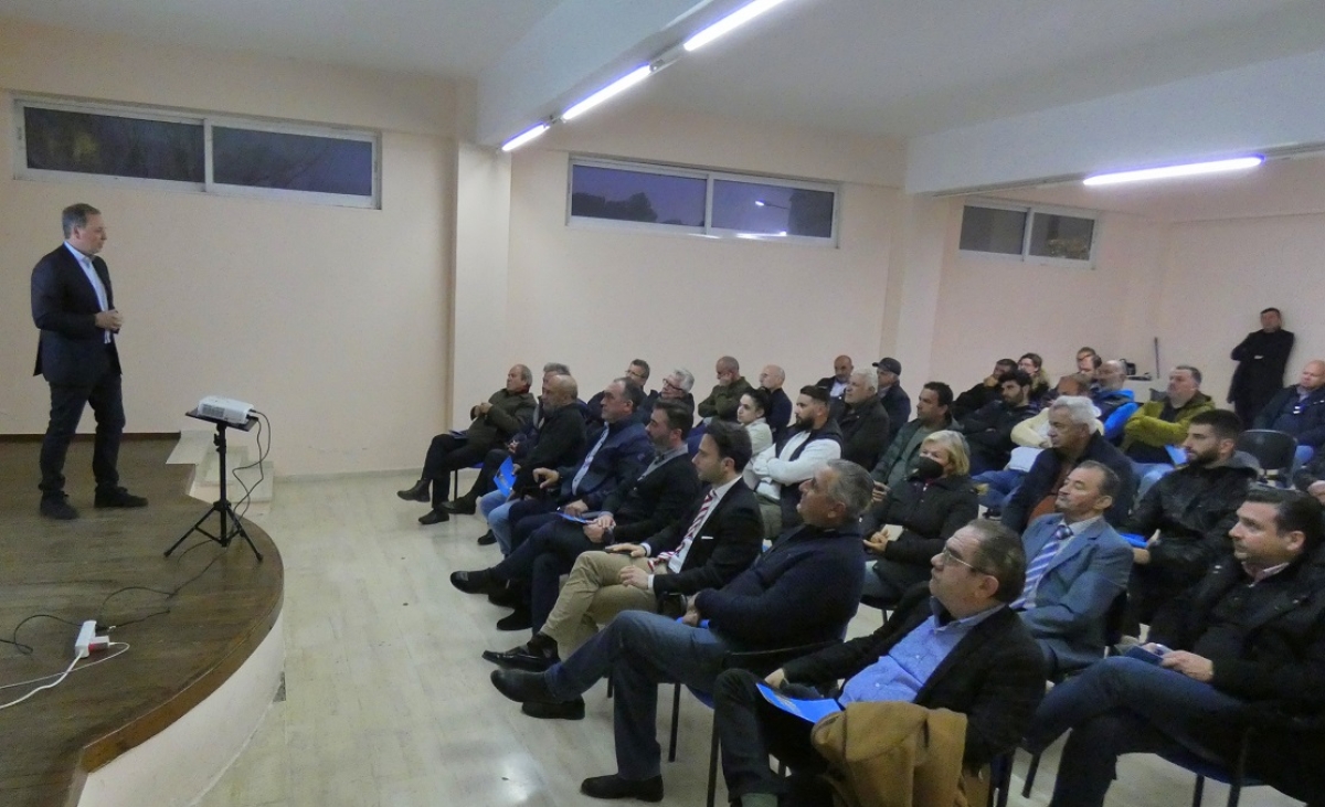 Η ομιλία του Σπήλιου Λιβανού στο ΤΟΕΒ Καλυβίων για τα αρδευτικά έργα