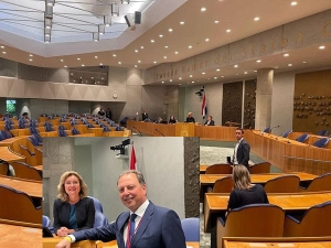 Συνάντηση Σπήλιου Λιβανού με την Πρόεδρο της Ολλανδικής Βουλής Vera Bergkamp στη Χάγη