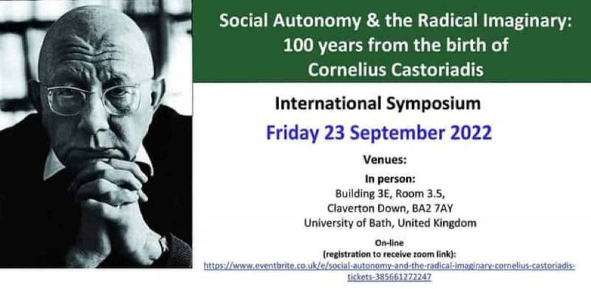 Δυο Αγρινιώτες ομιλητές σε διεθνές συνέδριο στην Αγγλία για τον Κορνήλιο Καστοριάδη