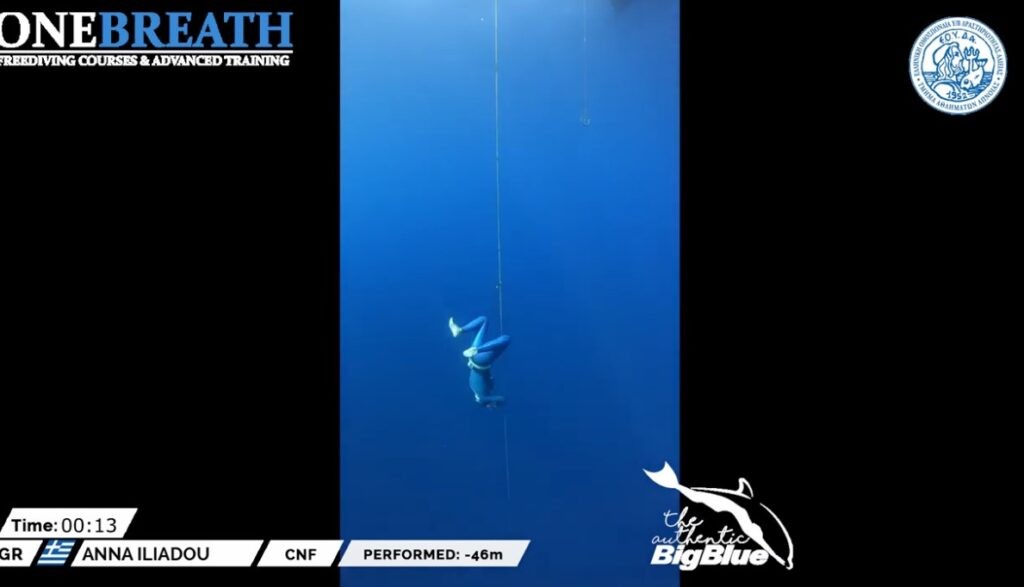 Δείτε βίντεο: Το παγκόσμιο ρεκόρ κατάδυσης της Αννας Ιλιάδου στον Μύτικα
