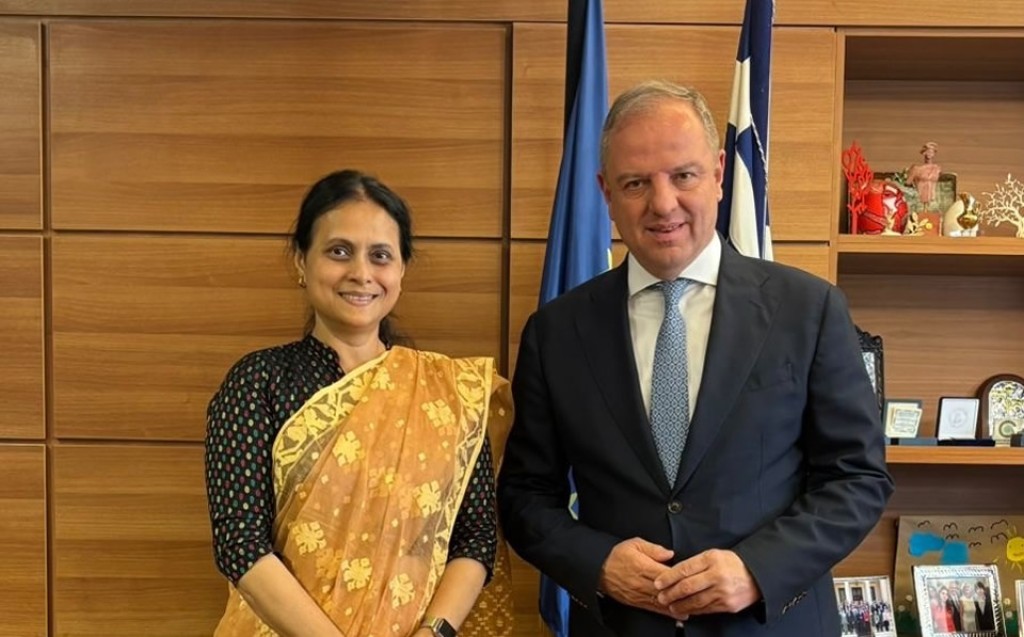 Συνάντηση του ΥφΑΑΤ, Διονύση Σταμενίτη με την Πρεσβευτή του Μπανγκλαντές στην Ελλάδα, Nahida Rahman Shumona